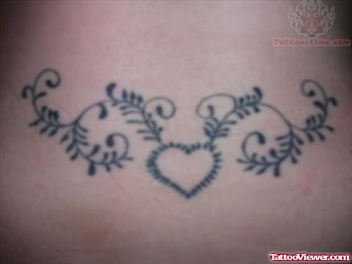 Heart And Leaf Tattoo Designs