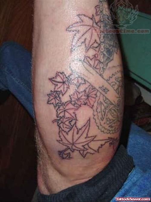 Trendy Maple Leaf Tattoo
