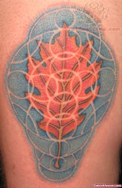 Oak Color Leaf Tattoo
