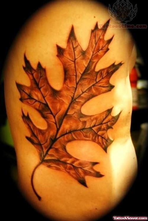 Side Rib Leaf Tattoo