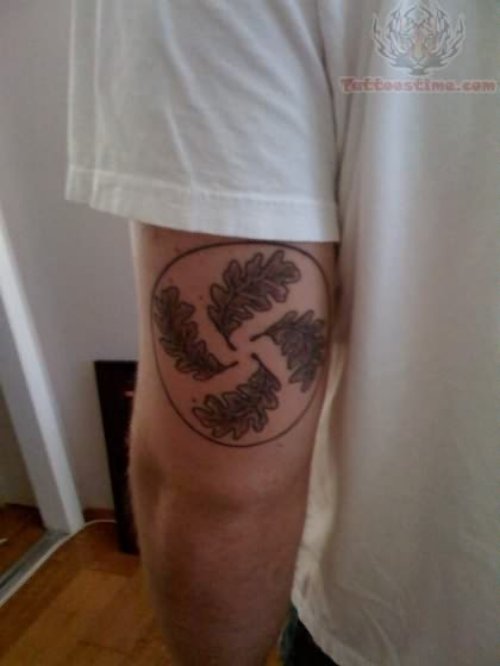 Leaf Tattoo On Elbow