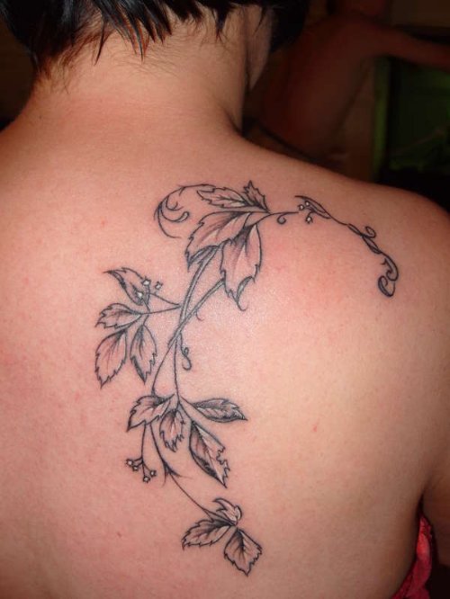 Leaf Tattoos On Back Body