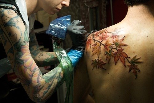 Back Body Leaf Tattoos