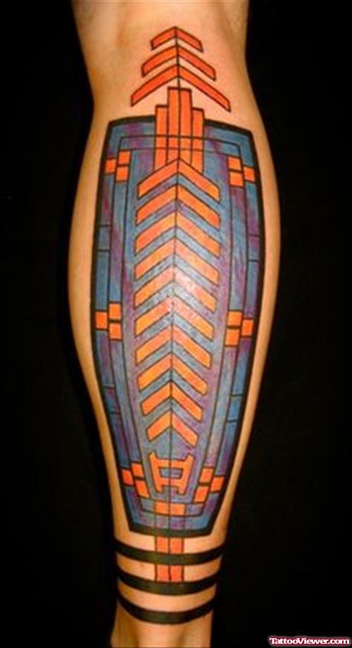 Amazing Colored Back Leg Tattoos