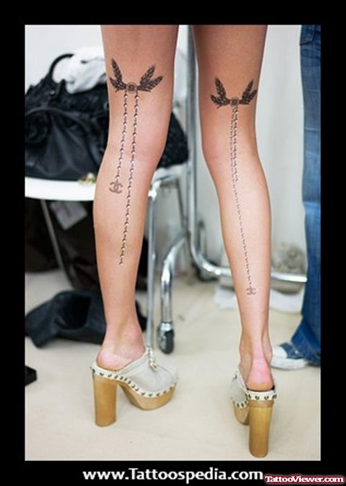 Back Leg Tattoos For Young Girls