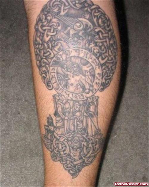 Greu Ink Celtic Tree Leg Tattoo