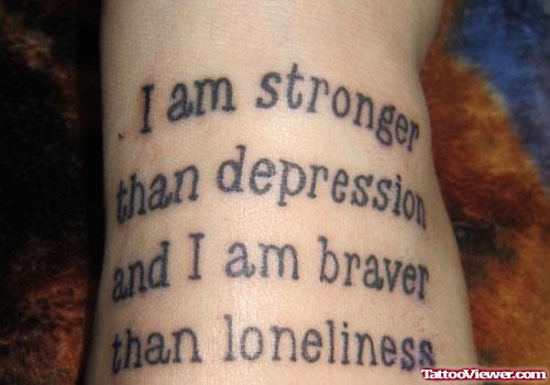 I Am Stronger Leg Tattoo