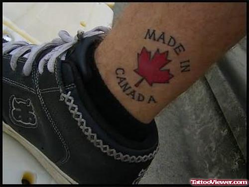 Awesome Canadian Tattoo On Leg