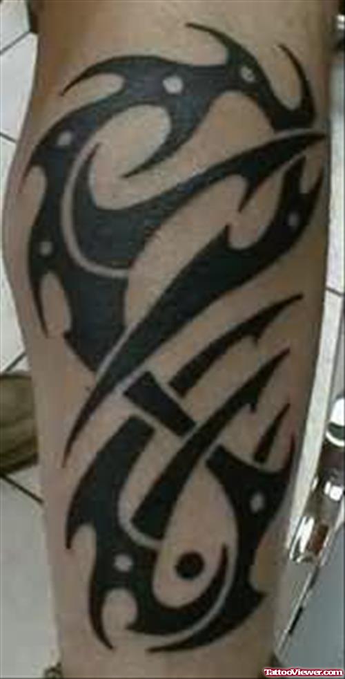 Tribal Tattoo For Leg