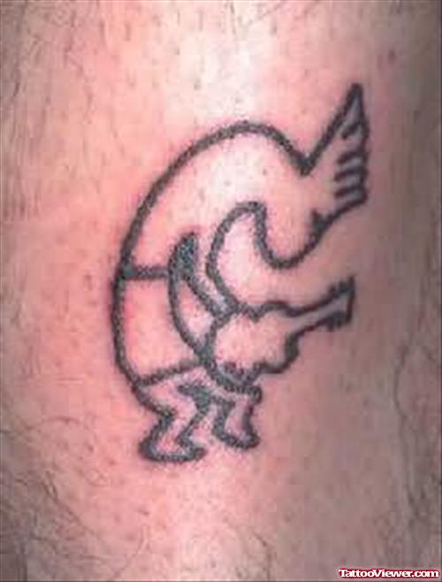 Cartoon Symbol Tattoo On Leg