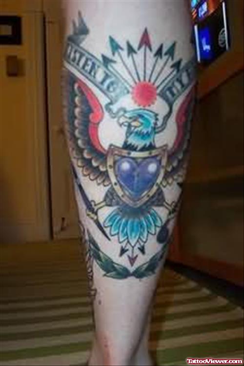 Eagle Tattoo On Leg