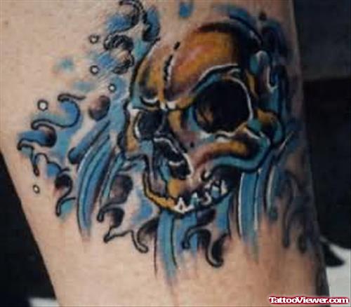 Best Skull Tattoo On Leg