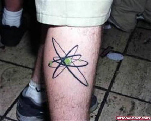 Symbol Galaxy Tattoo On Leg