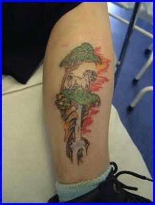 Awesome Fantasy Tattoo On Leg