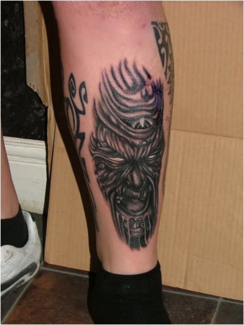 Evil Leg Tattoo