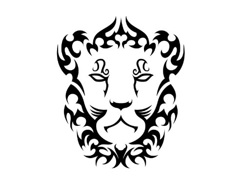 Nice Tribal Lioness Leo Sign Tattoo Design For Girls