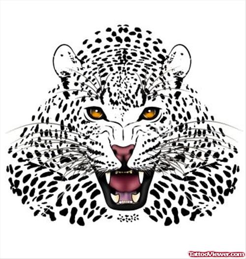 Leopard Angry Face Tattoo Sample