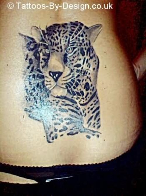 Leopard Tattoo On Back Waist