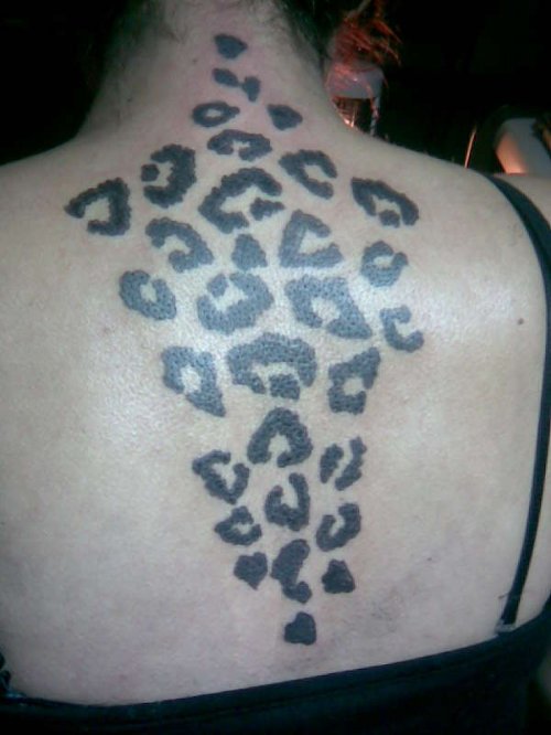 Leopard Spots Tattoo On Back Body