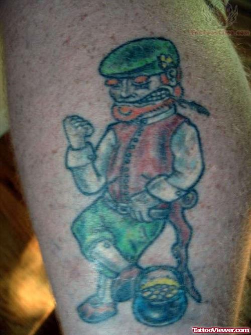 Leprechaun With Sword Tattoo