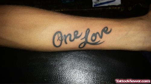 One Love Tattoo On Arm