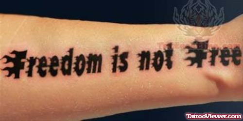Freedom Lettering Tattoo