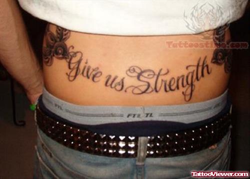 Strength Lettering Tattoo