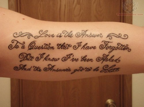 Lettering Tattoo For Arm