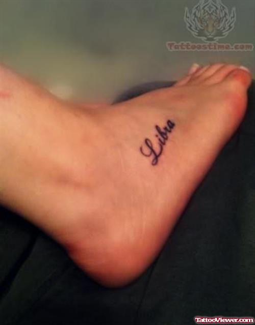 Libra Tattoo On Foot