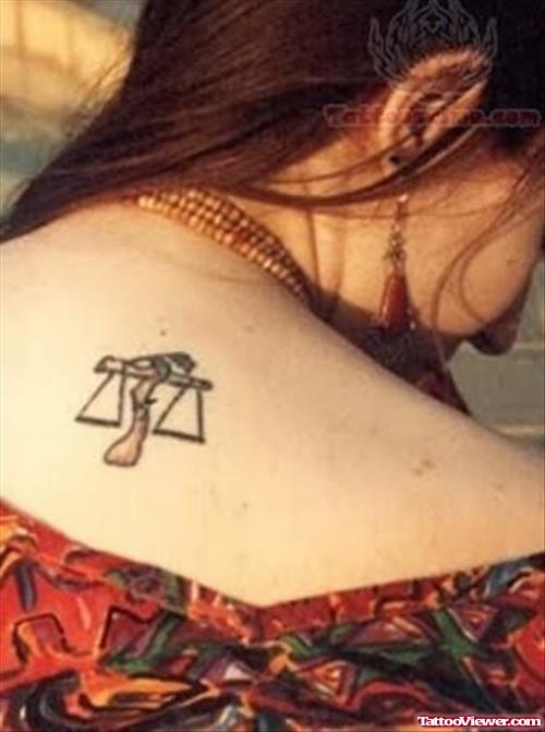 Libra Back Shoulder Tattoo