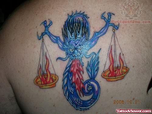 Libra Flaming Color ink Tattoos