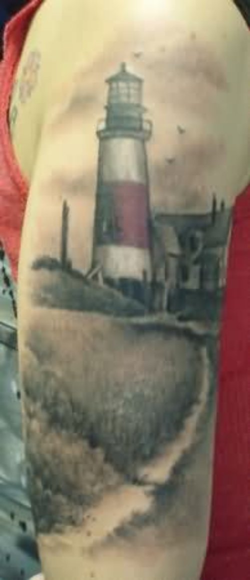 Biceps Lighthouse Tattoo