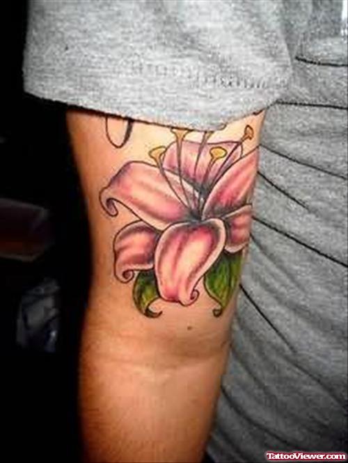 Awesome Lily Flower Tattoo
