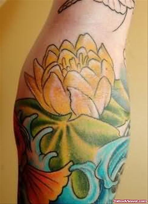 Awesome Lily Flower Tattoo Design