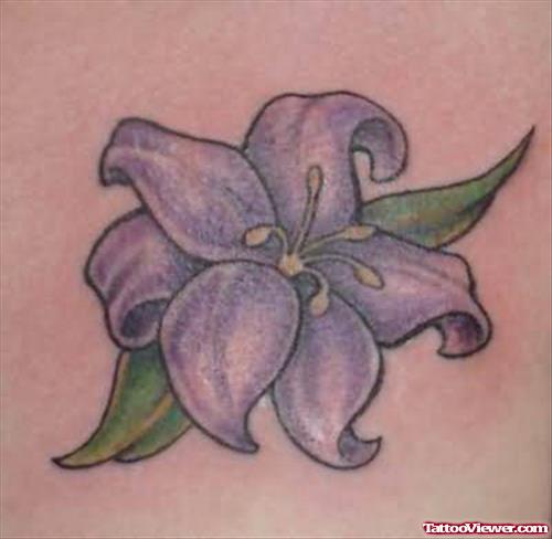 Purple ink Lily Flower Tattoo