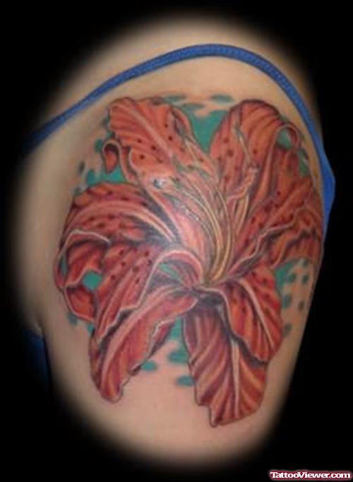 Wonderful Lily Flower Tattoo