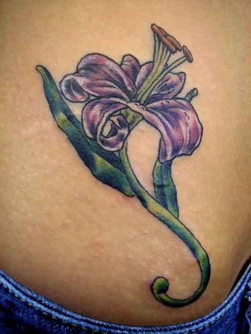Amazing Lily Flower Tattoo On Rib Side