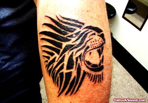 Tribal Lion Tattoo On Arm