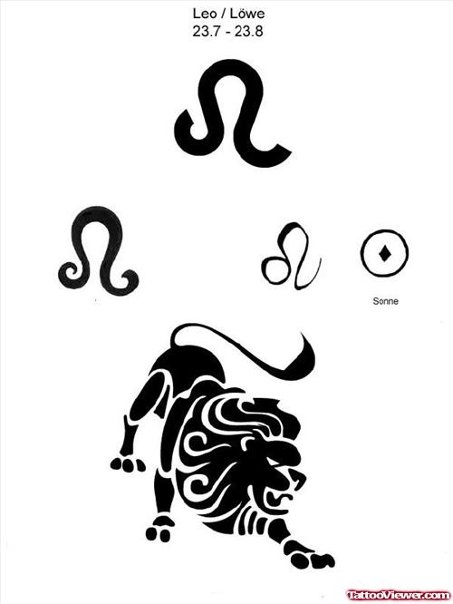 Leo And Lion Tattoo Design