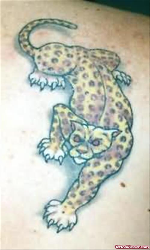 Lopard  Tattoo Design On Back