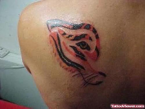 Lion Eye Tattoo Design On Back