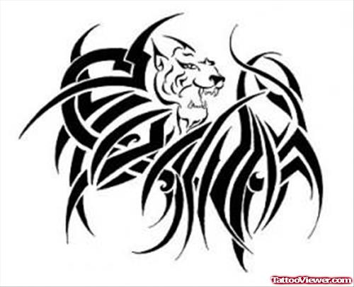 Lion Tribal Tattoo Sample