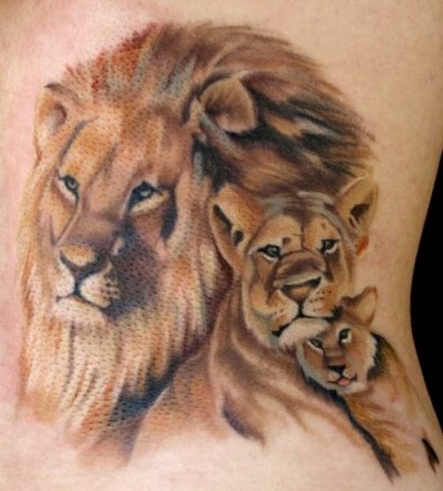 Lion and Cubs Tattoos