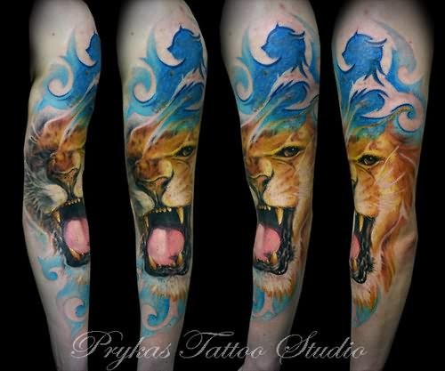 Beautiful Lions Tattoos On Arms