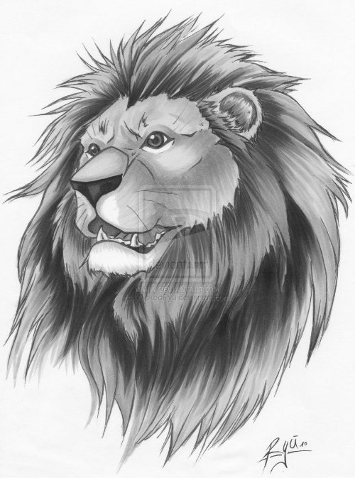 Amazing Lion Head Tattoo Design