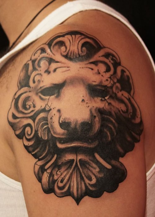 Lion Tattoo on Shoulder For Younger Boys
