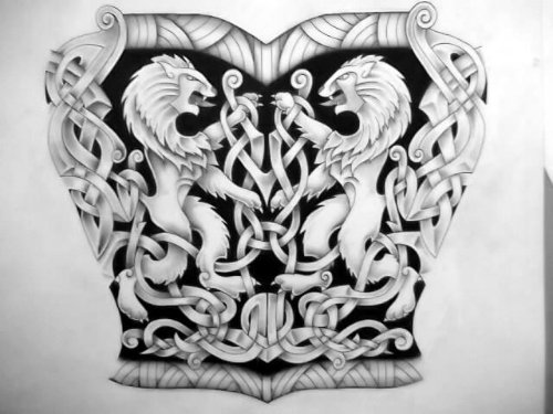 Celticv And Lion Tattoos Designs