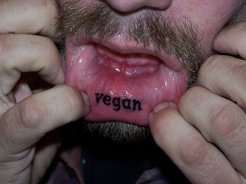 Vegan Tattoo On Lip