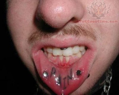 Pain Lip Tattoos