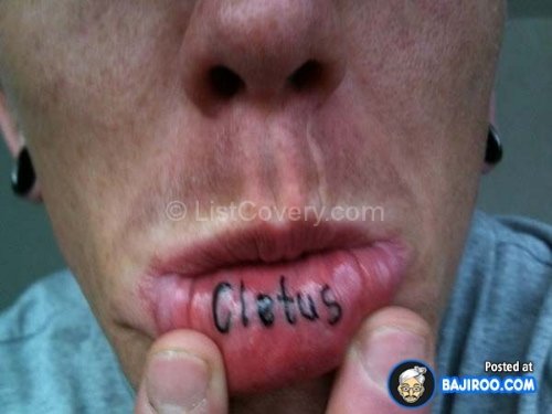 Cletus Inner Lip Tattoo